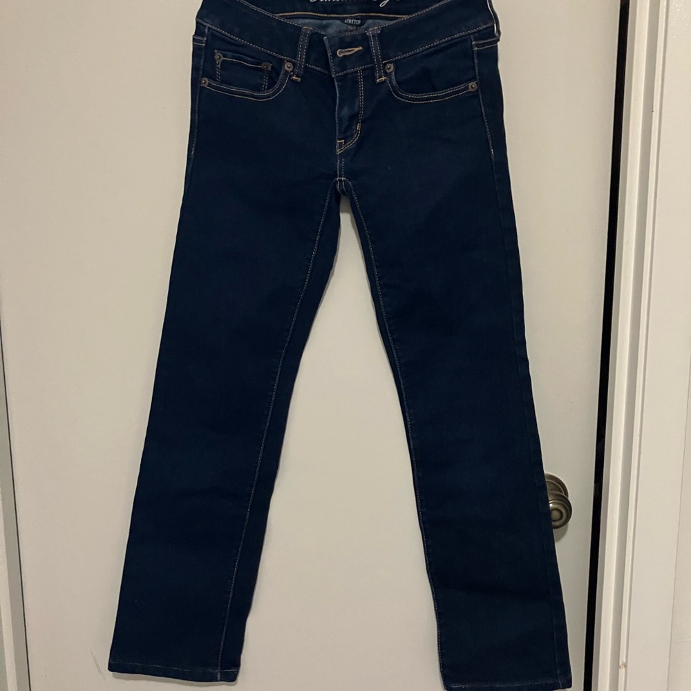 American Eagle Outfitters Dark Blue Straight Leg Jeans